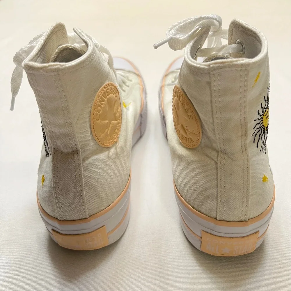 Converse Chuck Taylor All Star Lift Platform High Top Cream Sneakers Women's 8.5 - Picture 8 of 11